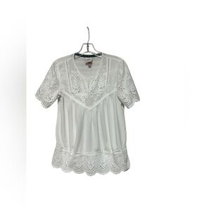 Knox Rose White Eyelet Top In Women's Size S